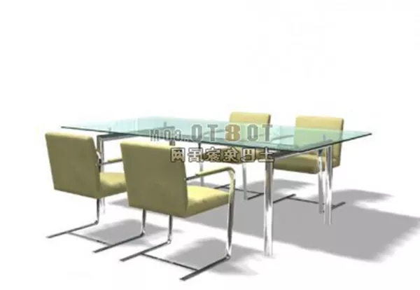 Office Furniture Glass Chair 3d model Office Furniture Glass Chair 3d model