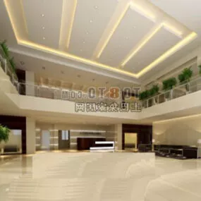 Wedding Restaurant White Hall Design 3d model