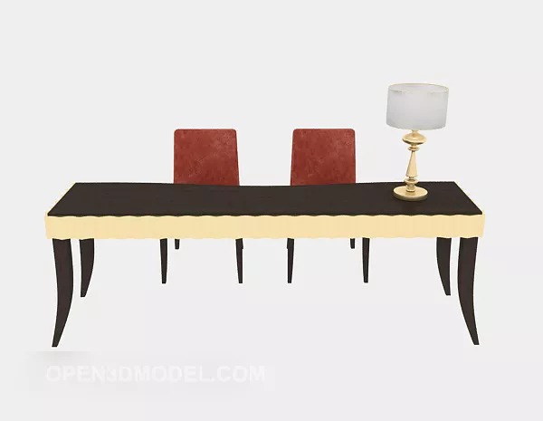 Curved Reception Table Furniture 3d model