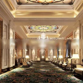 Office Complex Lobby Luxury Style 3d model