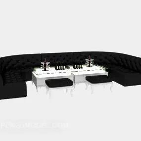 Office Reception Sofa Black 3d model