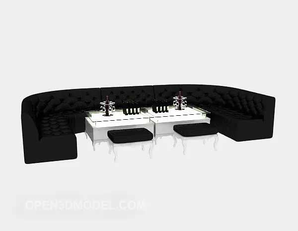 Office Reception Sofa Black 3d model Office Reception Sofa Black 3d model