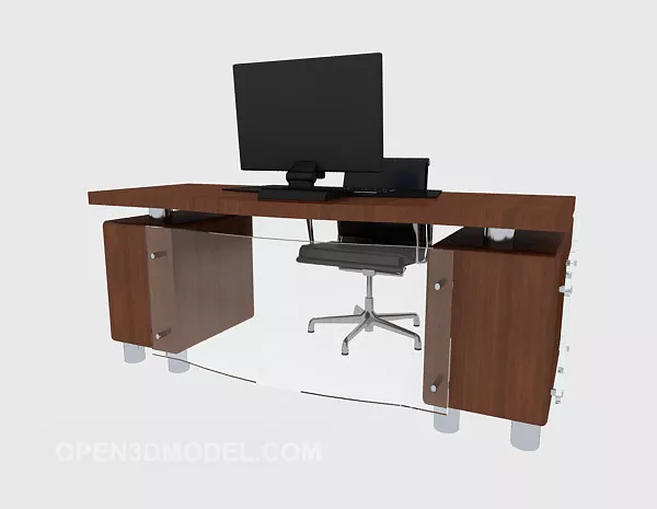 Office Solid Wood Computer Table 3d model Office Solid Wood Computer Table 3d model
