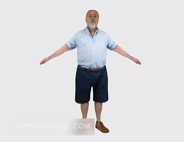 Old Man T-pose Character 3d model Old Man T-pose Character 3d model