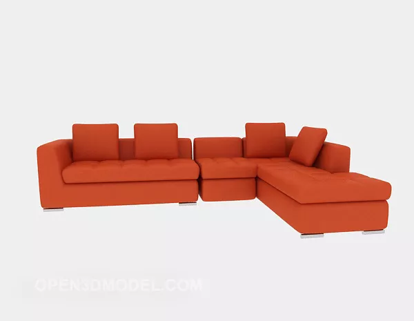 Orange Casual Multi-seaters Sofa 3d model Orange Casual Multi-seaters Sofa 3d model