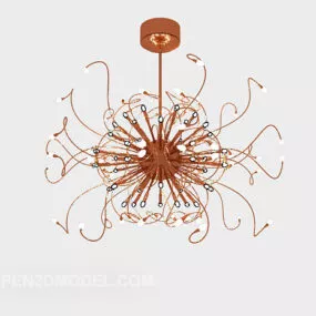 Orange Craft Ceiling Chandelier 3d model