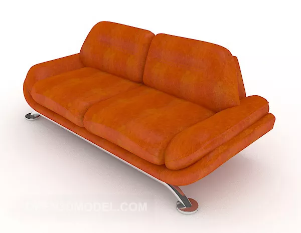 Orange Double Sofa 3d model Orange Double Sofa 3d model