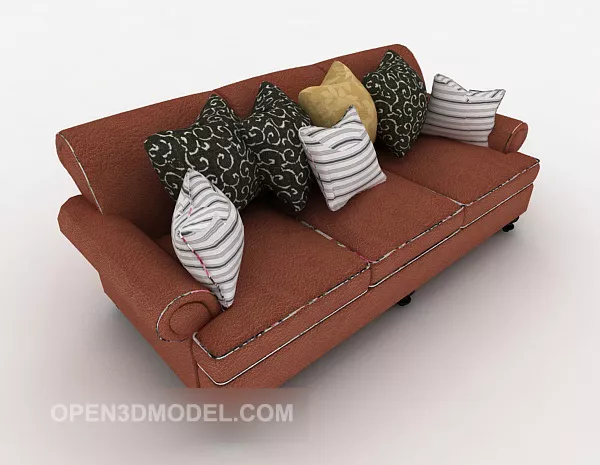 Orange Multi Seaters Sofa Design 3d model Orange Multi Seaters Sofa Design 3d model
