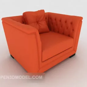 Orange Single Simple Sofa 3d model