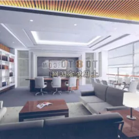 Living Room White Wall 3d model