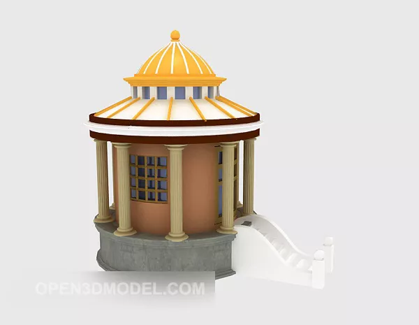 Urban House With Garage 3d model