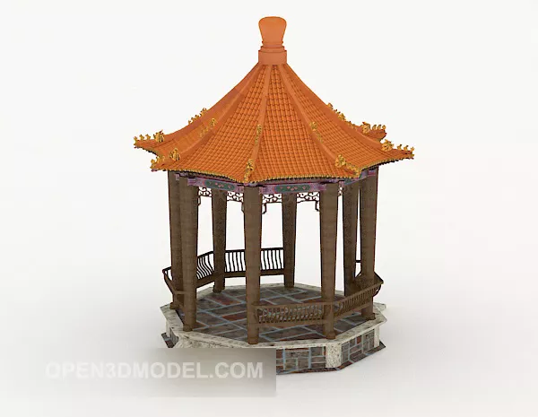 Ancient Architecture Chinese Pavilion 3d model