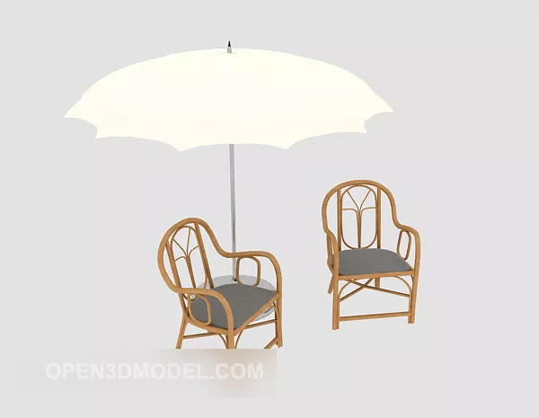 Lounge With Curved Steel Frame 3d model