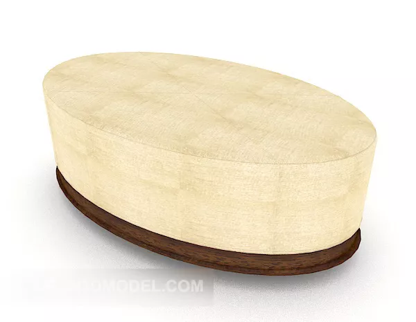 Oval Sofa Stool Beige Color 3d model Oval Sofa Stool Beige Color 3d model