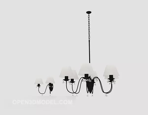Overall Chandelier, Wall Lamp 3d model Overall Chandelier, Wall Lamp 3d model