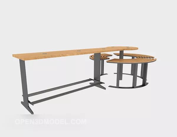 Park Relaxing Leisure Table Chairs 3d model Park Relaxing Leisure Table Chairs 3d model