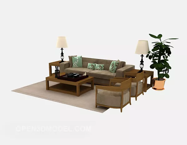 Pastoral Sofa Furniture Sets 3d model Pastoral Sofa Furniture Sets 3d model