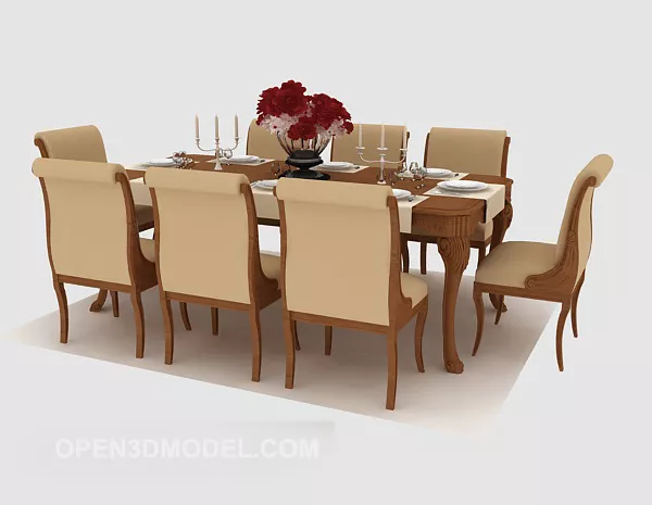 Dining Room Coffee Table Set 3d model