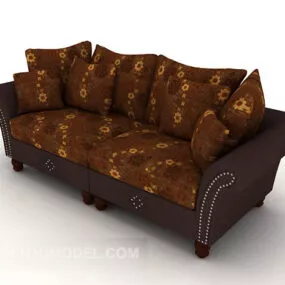 Pastoral Flower Double Sofa 3d model