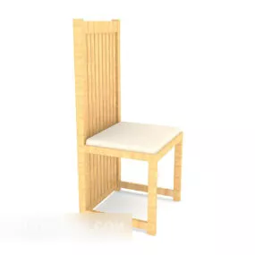 Pastoral Style High-back Dining Chair 3d model