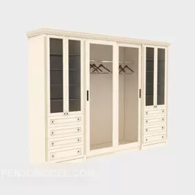 Large Wardrobe Pastoral Style 3d model