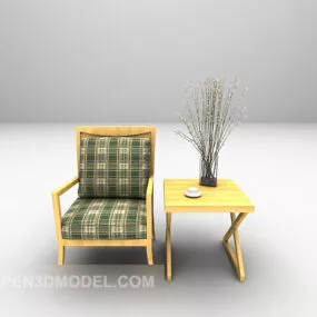 Pastoral Style Single Sofa Furniture 3d model