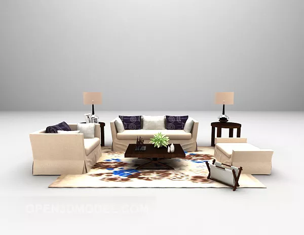 Pastoral Style Sofa Combination Furniture 3d model Pastoral Style Sofa Combination Furniture 3d model