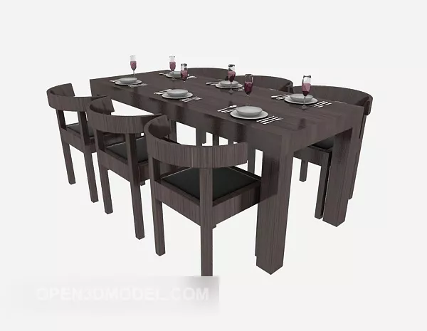 Pastoral Style Solid Wood Dining Table 3d model Pastoral Style Solid Wood Dining Table 3d model