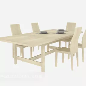 Pastoral Style Table Chair Sets 3d model