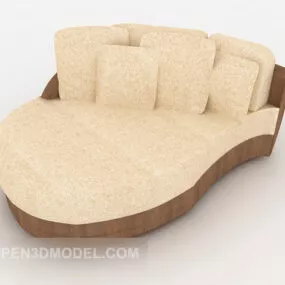 Yellow Large Multi Seaters Sofa 3d model