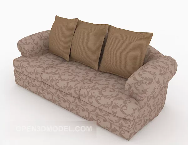 Patterned Cloth Multi-seaters Sofa 3d model Patterned Cloth Multi-seaters Sofa 3d model