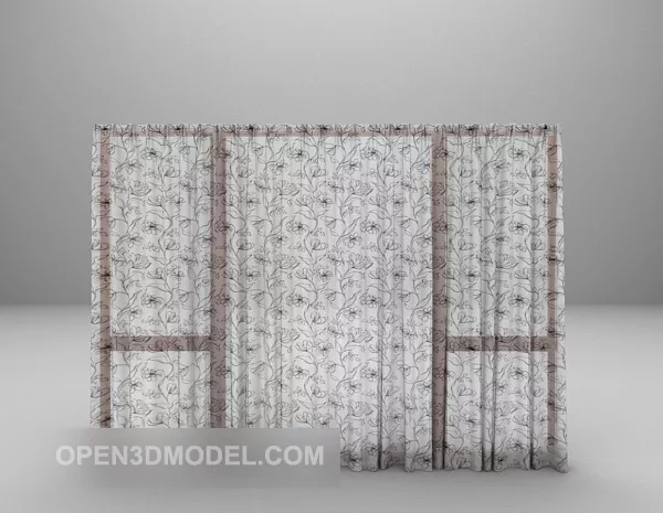 Patterned Curtain Furniture Vintage Pattern 3d model Patterned Curtain Furniture Vintage Pattern 3d model