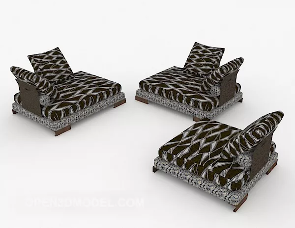 Patterned Dark Combination Sofa 3d model Patterned Dark Combination Sofa 3d model