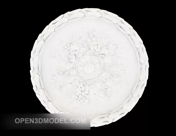 Patterned Plaster Lamp Plate 3d model Patterned Plaster Lamp Plate 3d model
