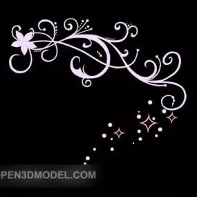 Floral Pattern Wall Decor 3d model