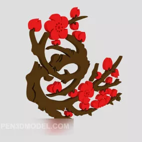 Peach Wall Trim Decor 3d model