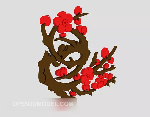 Peach Wall Trim Decor 3d model Peach Wall Trim Decor 3d model