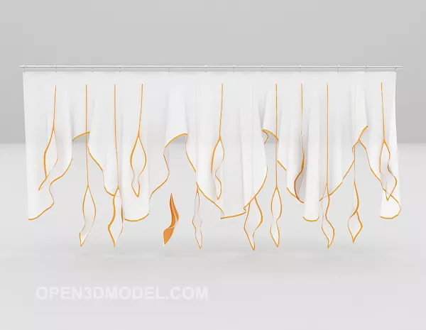 Strip Pattern Curtain 3d model