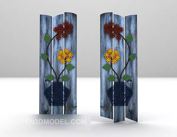 Flower Pattern Curtain 3d model Flower Pattern Curtain 3d model