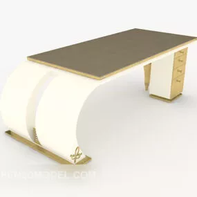 Home Desk Curved Leg 3d model