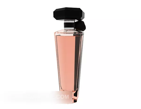 Glass Perfume Bottle With Gold Cap 3d model