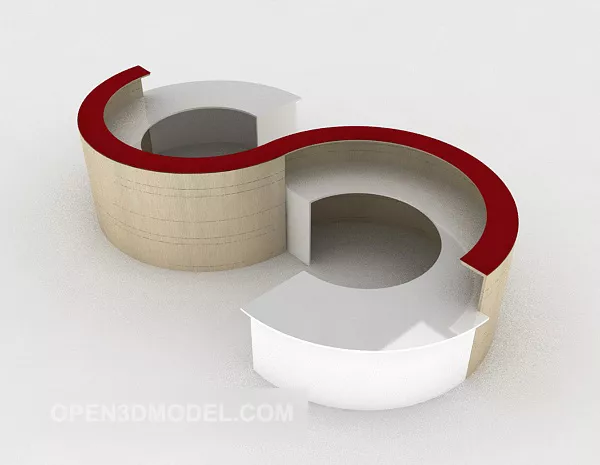 Small Table Bench Outdoor Furniture 3d model