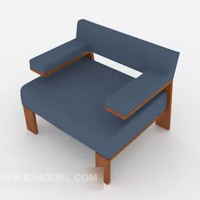 Single Blue Sofa 3d model