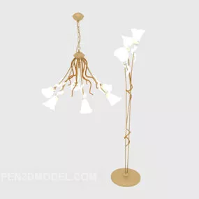 Personality Chandelier Floor Lamp Design 3d model