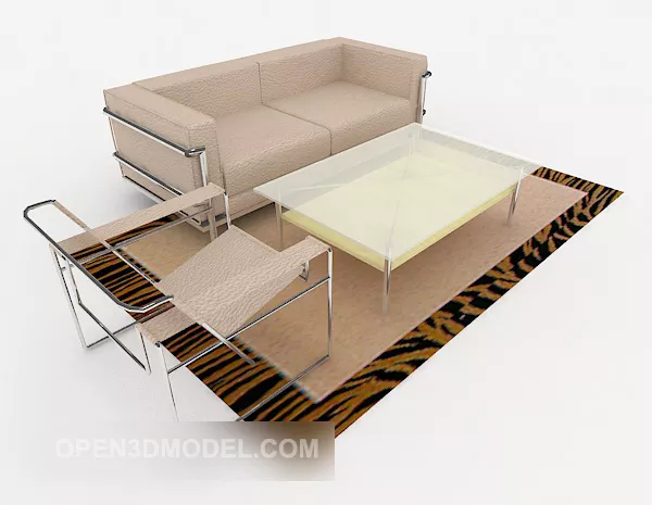 Personality Home Brown Combination Sofa 3d model Personality Home Brown Combination Sofa 3d model