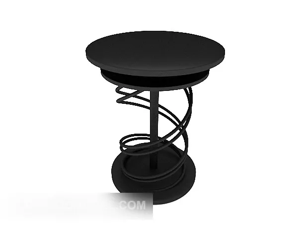 Bar Stool With Red Round Seat 3d model