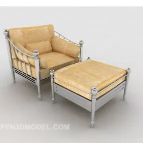 Personality Home Yellow Single Sofa 3d model