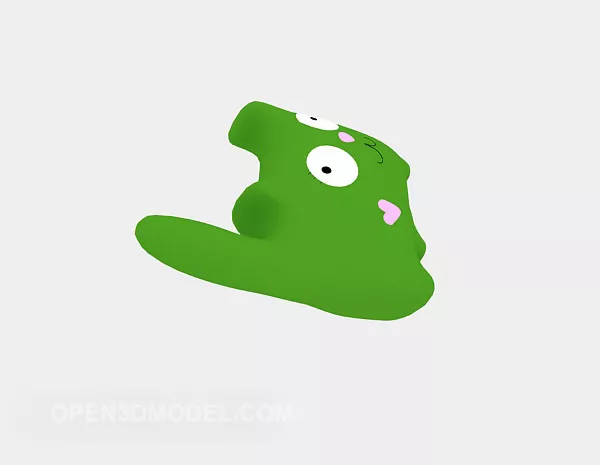 Kid Pillow Green Color 3d model Kid Pillow Green Color 3d model