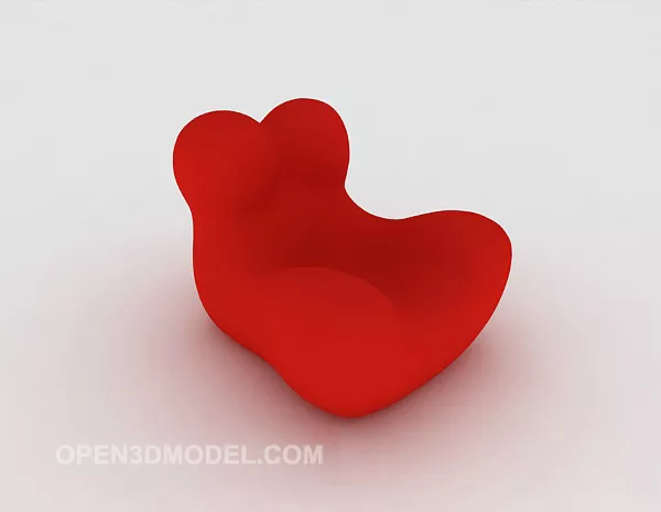 Home Stylized Red Single Sofa 3d model Home Stylized Red Single Sofa 3d model