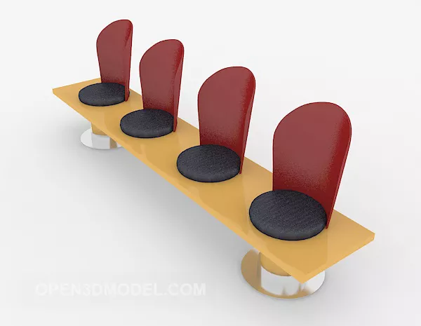 Lounge Chair, Relax Seat With Thin Upholstered 3d model